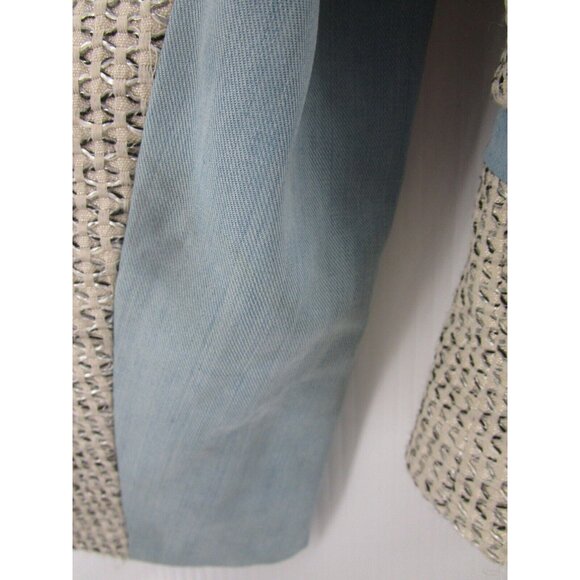 Karen Millen Jacket 10 White Motorcycle Biker Tweed Full Zip Crop * - Picture 8 of 14